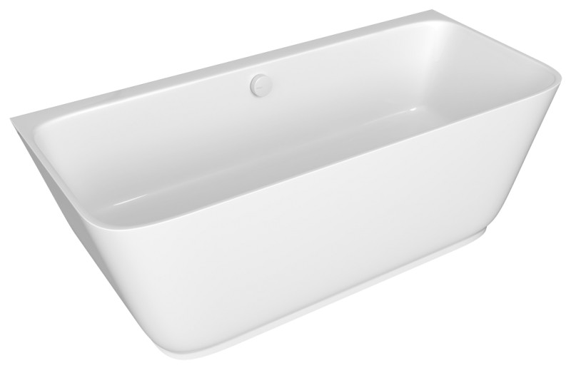 SKYLLA nástěnná stojící vana litý mramor 170x75x60cm, bílá 72430