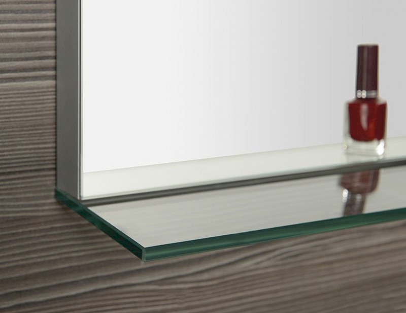 BRETO zrcadlo s LED osvětlením a policí 100x60,8cm BT100