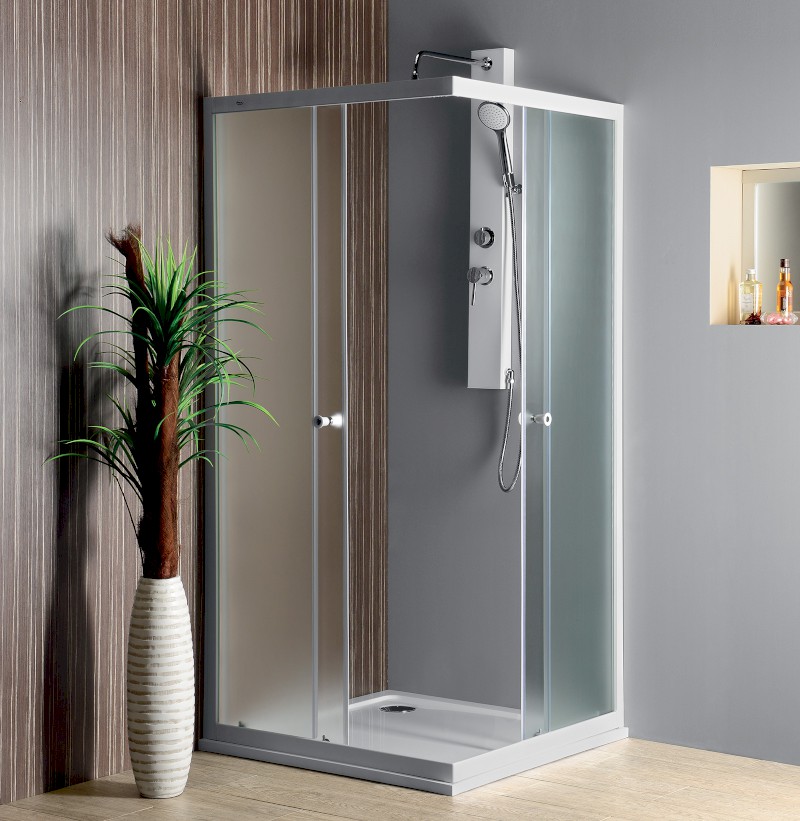 ALAIN čtvercová sprchová zástěna 800x800 mm, sklo BRICK BTQ800