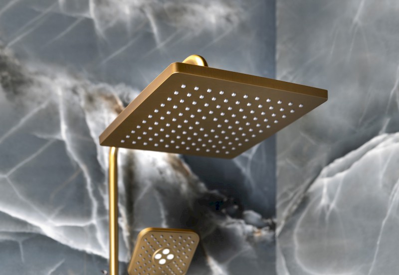 Sprchový sloup s termostatickou baterií, zlato mat SZ139GB
