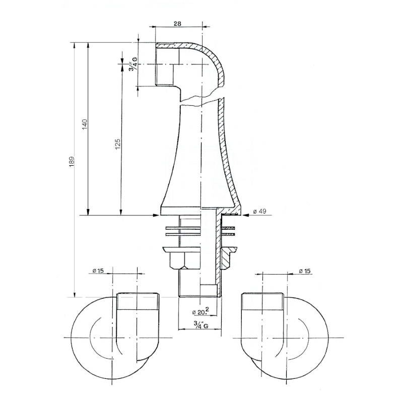 ANTEA připojení pro instalaci vanové baterie na okraj vany (pár), bronz 9856