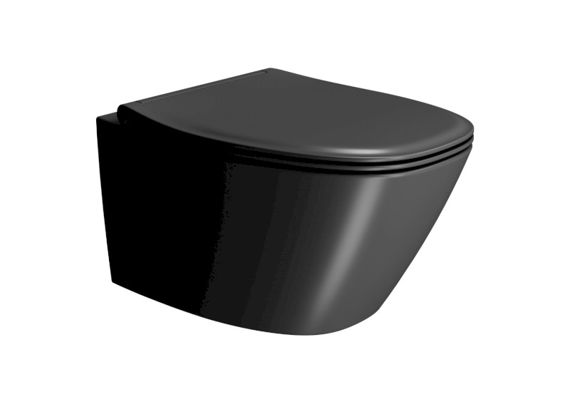 MODO závěsná WC mísa, Swirlflush, 37x54cm, černá dual-mat 841526