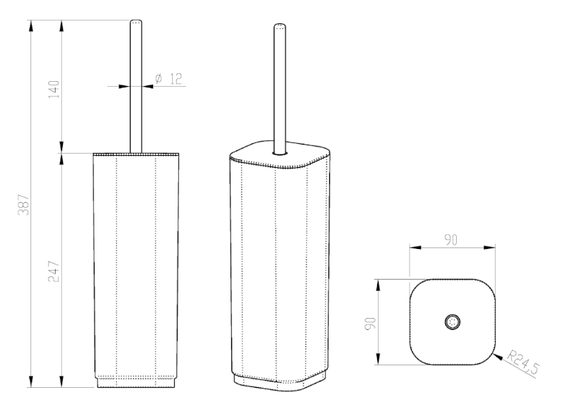 SEVENTY WC štětka na postavení, šedá 633408