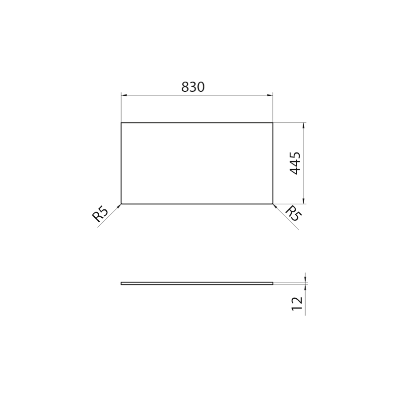 Deska Rockstone 830x12x445mm, bílá mat DTR83-0101