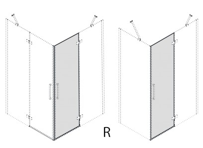 TRINITY otočný díl dveří, sklo čiré, pravé GT2200CR