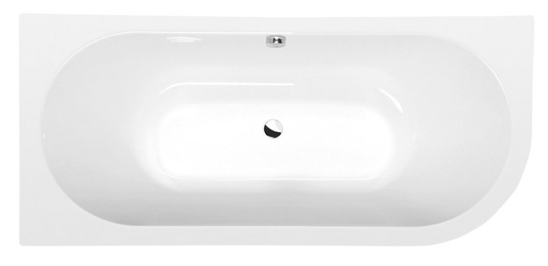 VIVA L MONOLITH asymetrická vana 170x75x60cm, bílá/černá 70119MB