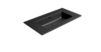 PURA keramické umyvadlo Slim 82x46cm, bez otvoru, černá mat 8885026