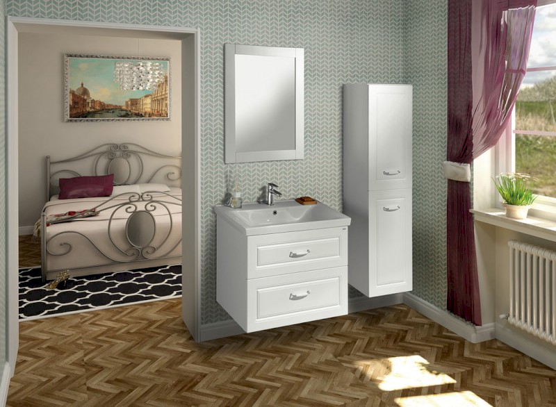 FAVOLO zrcadlo v rámu 60x80cm, bílá mat FV060