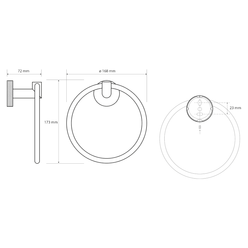 LARISSA držák ručníků kruh, černá/zlato mat WS006BG