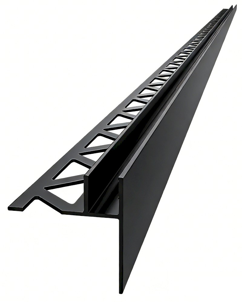 ARCHITEX sada pro uchycení skla, podlaha-stěna-strop se spádovou lištou, 1615x2600mm, pravá, černá mat AX2616BR