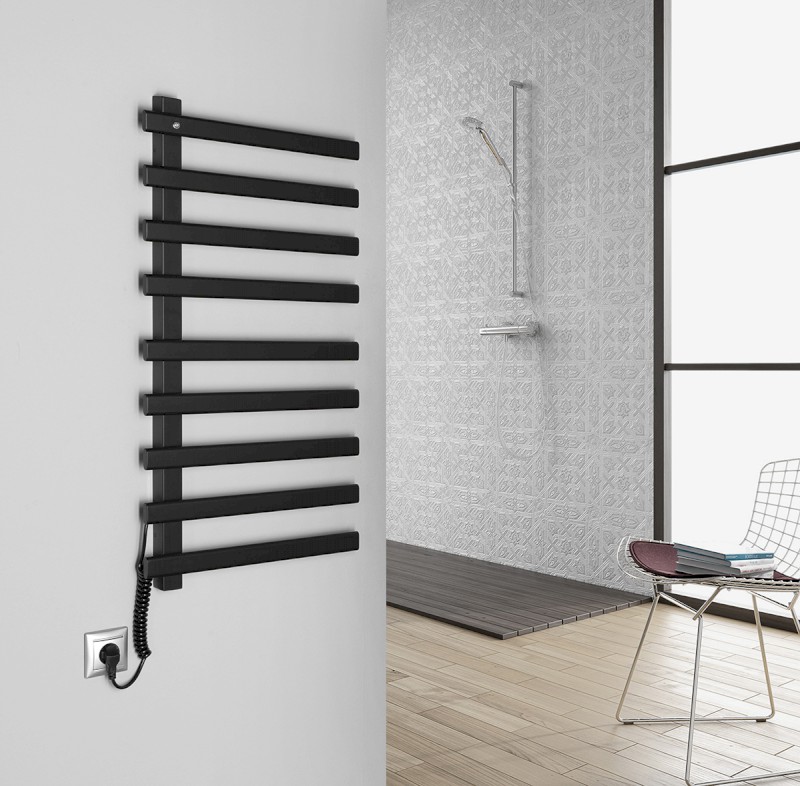 ELCOR elektrický sušák ručníků 480x920x50 mm, 128 W, černá mat EB460