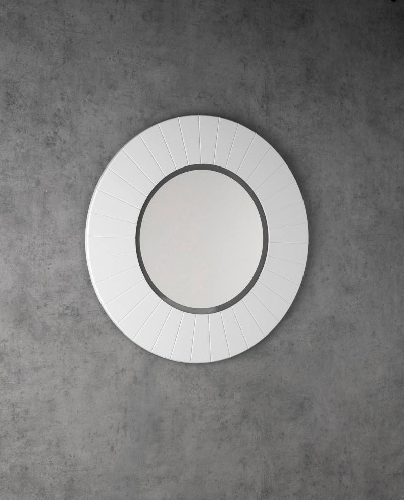 LUMIRO STRIP kulaté zrcadlo s LED osvětlením v rámu ø 90cm, bílá mat LR950-3131S