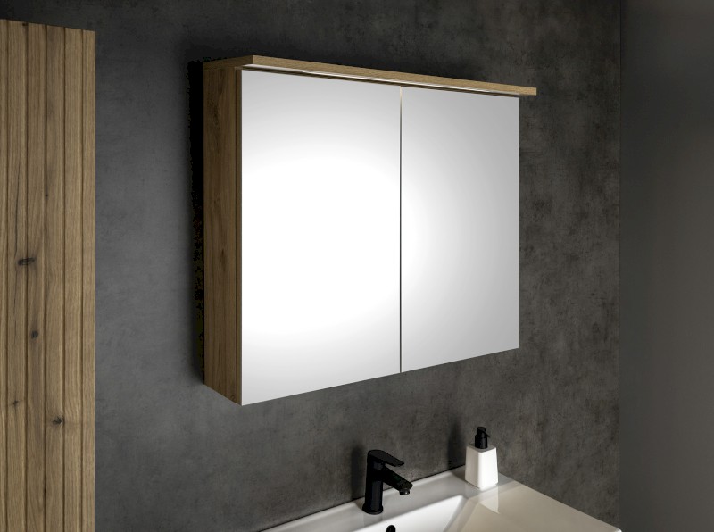 KAWA STRIP galerka s LED osvětlením 80x70x22cm, dub emporio WGL38S