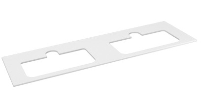 BRAHEA deska rockstone se 2 otvory 151,6x51,5cm, bílá mat BT152-0101