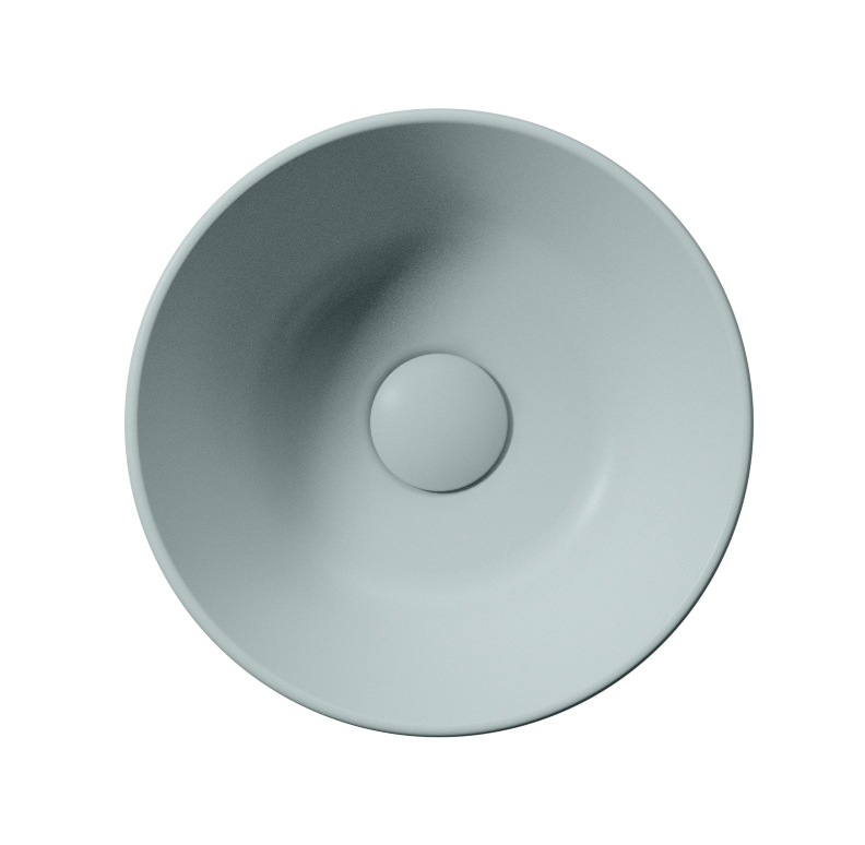 KUBE X keramické umývátko na desku, průměr 32cm, ghiaccio mat 943515