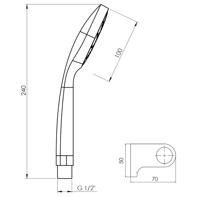 BETTY sprchová souprava, výklopný držák, chrom 11453