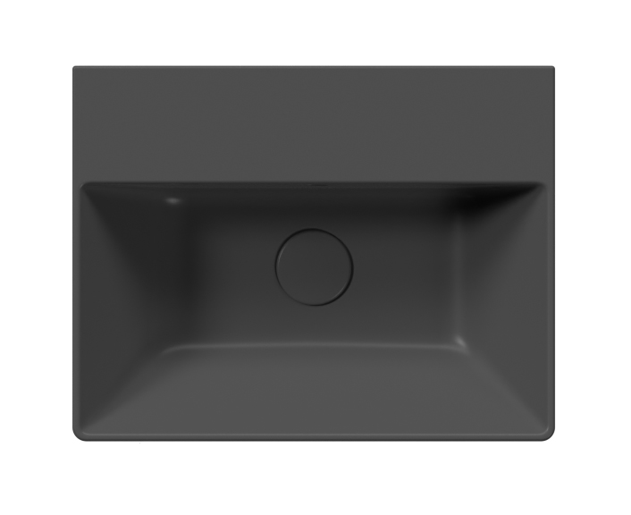 KUBE X keramické umyvadlo 45x35cm, bez otvoru, černá mat 9485026