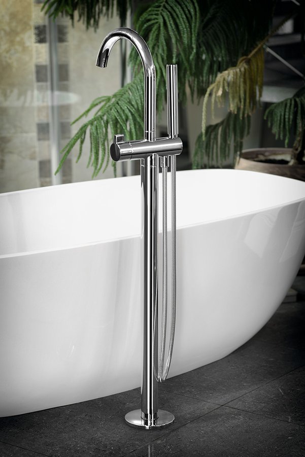 Vanová baterie s připojením do podlahy, chrom R5018