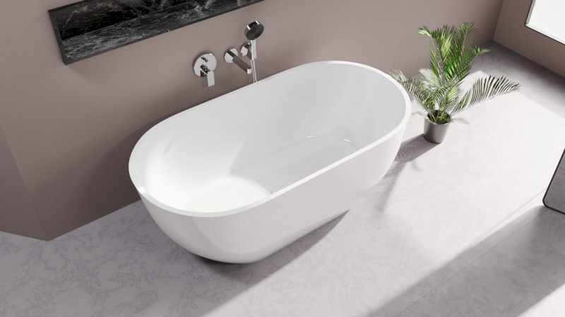 REDUTA volně stojící vana litý mramor 150x75x46cm, bílá 72843