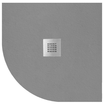 MITIA sprchová vanička z litého mramoru, čtvrtkruh 90x90cm, šedá PMSR90