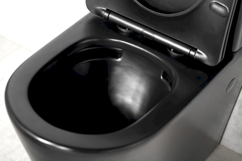 PACO WC kombi, Rimless, spodní/zadní odpad, černá mat PC1012WRB