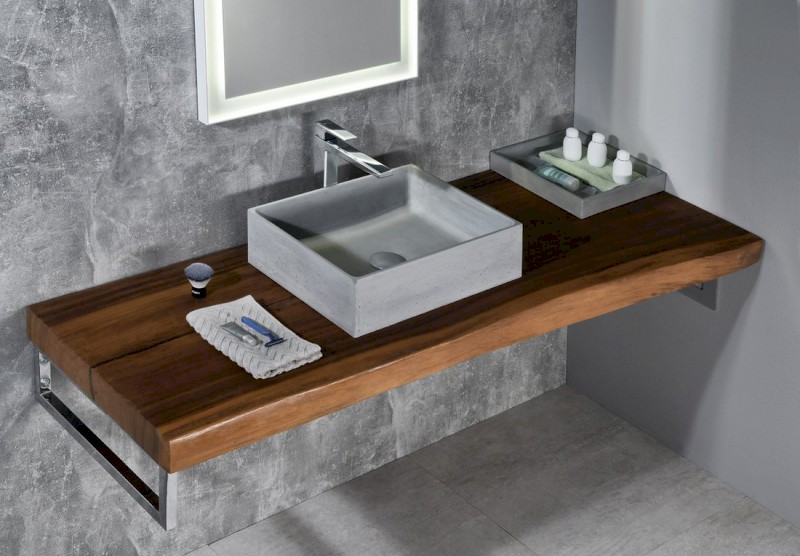 FORMIGO betonové umyvadlo na desku, 47,5x36,5cm, šedá mat FG117