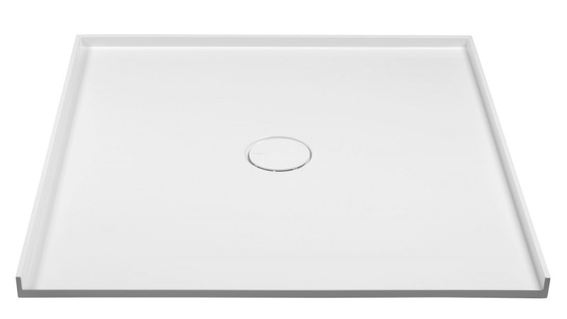 MIRAI sprchová vanička z litého mramoru do niky, 90x90x1,8cm, bílá 73185