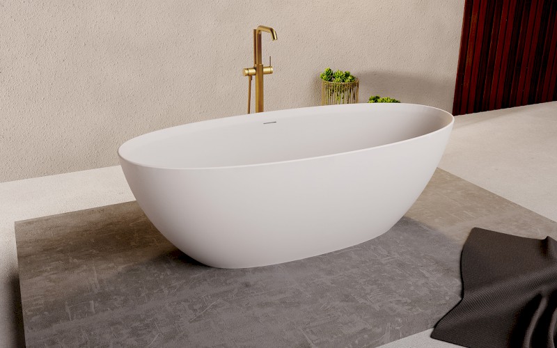 NOYA volně stojící vana, solid surface, 170x76x56cm, bílá mat 92330