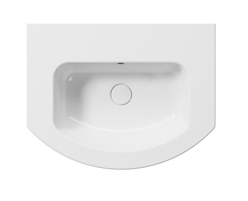 PURA keramické umyvadlo Slim oblé 62x48cm, bez otvoru, bílá ExtraGlaze 8827011