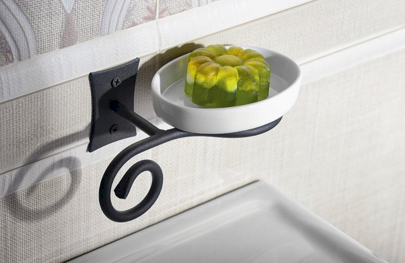 REBECCA mýdlenka, keramika, černá mat CC002