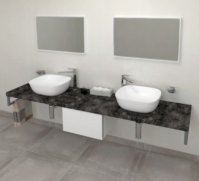 AVICE deska pod umyvadlo 210x50cm, tl.5cm, štípaný kámen AV219