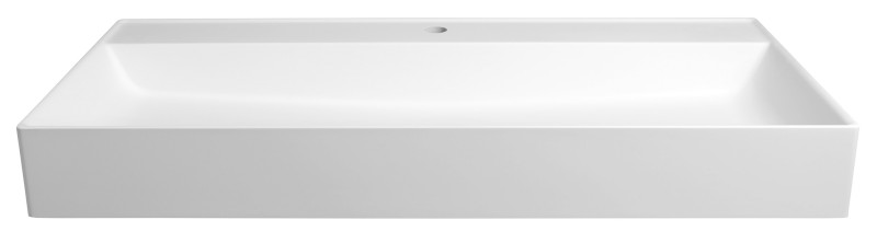 TWIG umyvadlo, litý mramor, 100x47cm, kryt výpusti, bílá TW100