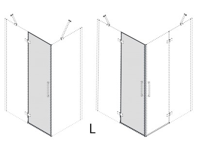 TRINITY otočný díl dveří, sklo čiré, levé GT2200CL