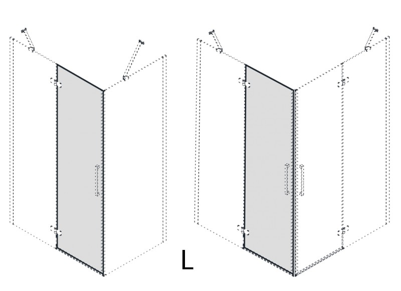 TRINITY otočný díl dveří, sklo čiré, levé GT2200CL