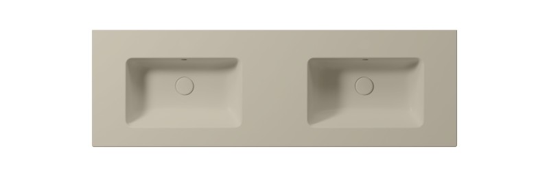 PURA keramické dvojumyvadlo Slim 142x46cm, bez otvoru, creta mat 8889008