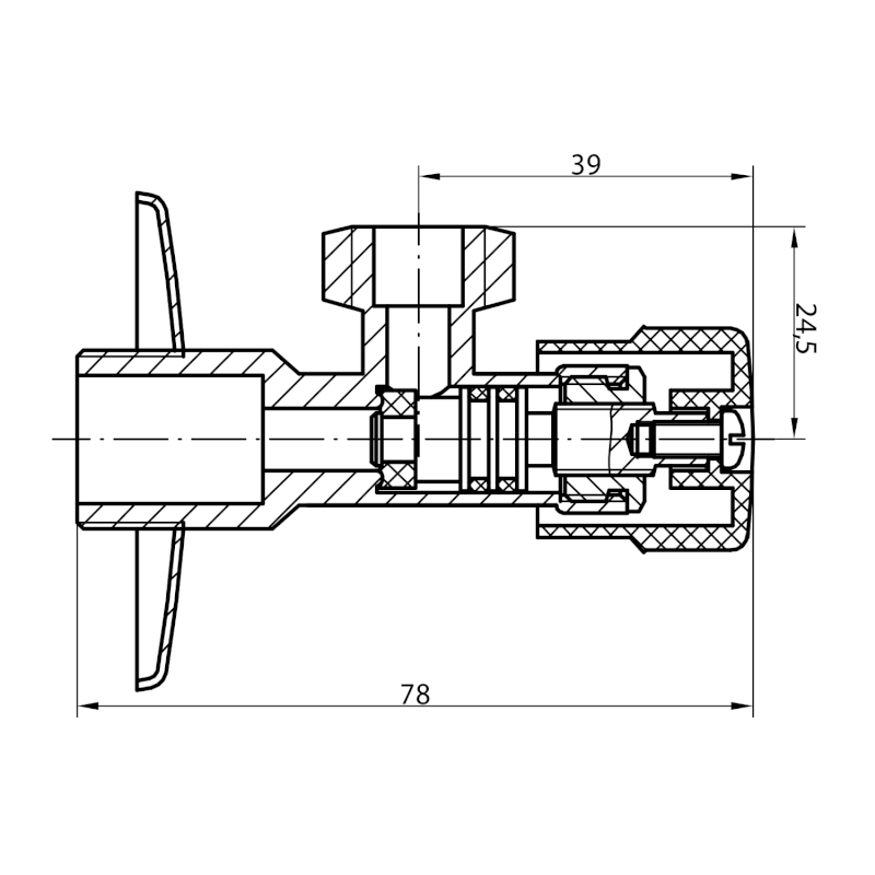 MULTITURN rohový ventil 1/2
