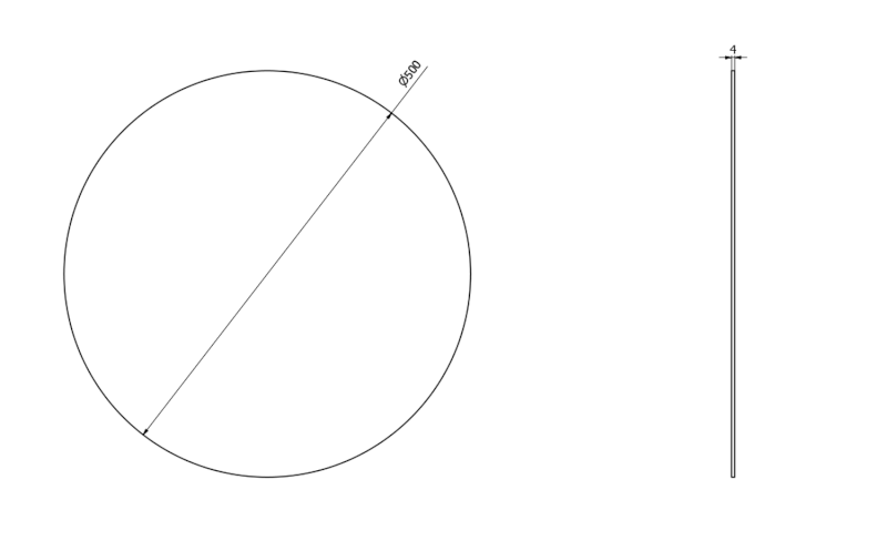 BORD kulaté zrcadlo s broušenou hranou ø 50cm, CU free 22443