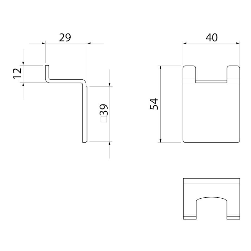 THOR samolepící háček, chrom S027