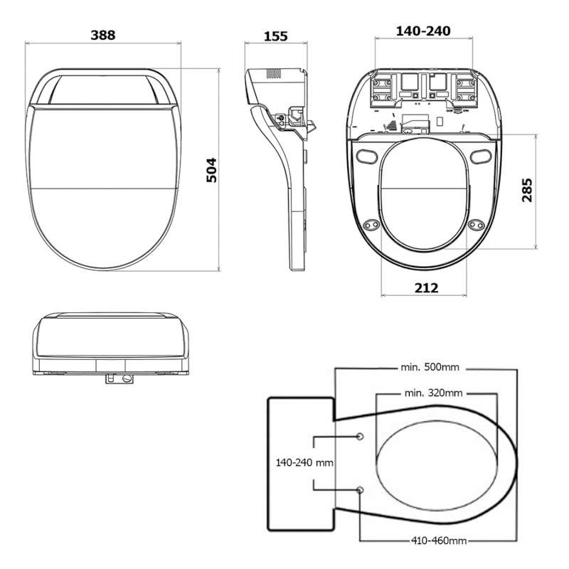 USPA LUX elektronický bidet s dálkovým ovládáním UB-6635RU