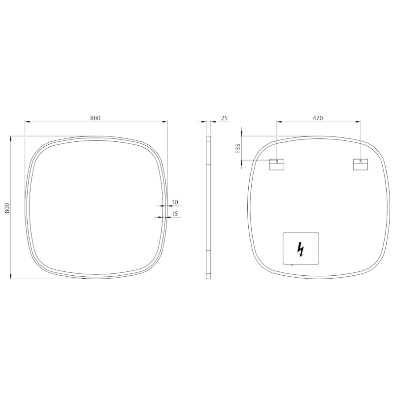 BUTO zrcadlo s LED osvětlením 80x80cm BU080