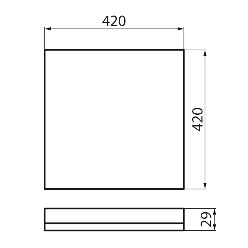 AZPO stropní LED svítidlo, 420x420mm, 22W, 3000/4000/6000K, IP54, bílá 31534