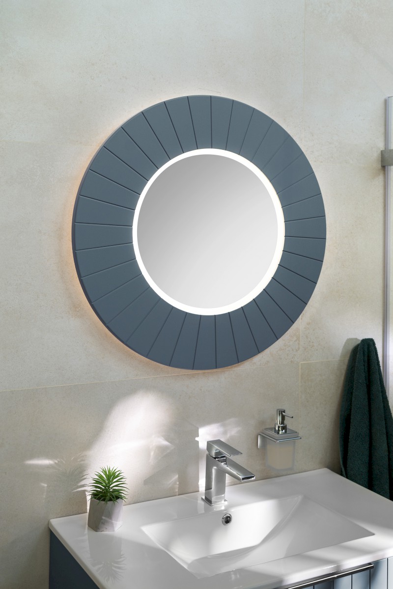 LUMIRO STRIP kulaté zrcadlo s LED osvětlením v rámu ø 90cm, siena LR950-4242S