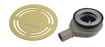 FLEXIA vaničkový sifon, průměr 90mm, DN40, kruhová krytka zlato 17783