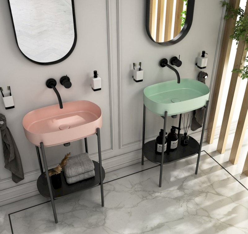 PUNO podstavec pod umyvadlo 400x820x360mm, černá SKA570-2