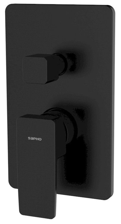 TURSI podomítková sprchová baterie, 2 výstupy, otočný přepínač, černá mat TI043B