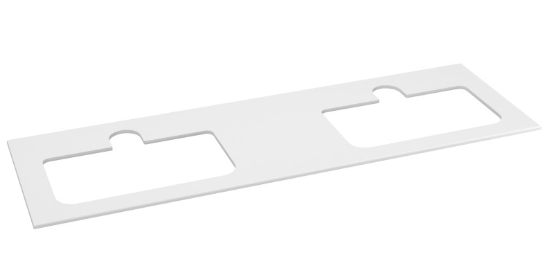 BRAHEA deska rockstone se 2 otvory 161x51,5cm (70+20+70cm), bílá mat BL161-0101-70