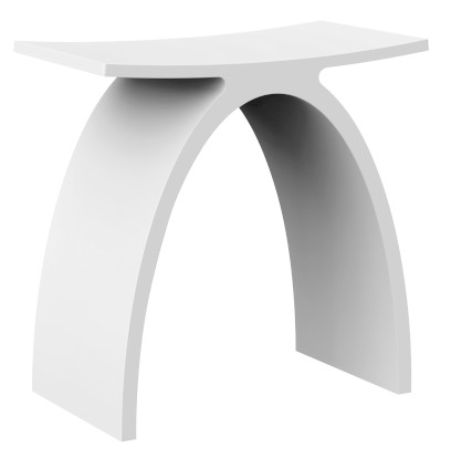 KORAL koupelnová stolička 43x43x23,5cm, solid surface, bílá mat WF434