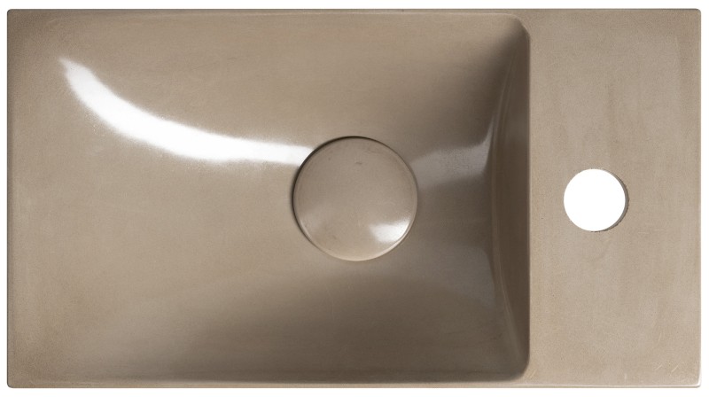 AGOS betonové umývátko 40x22cm, levé/pravé, písková pololesk AS40014