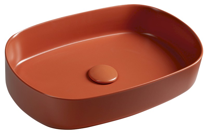 INFINITY OVAL keramické umyvadlo na desku, 55x36cm, terracotta 10NF65055-2U