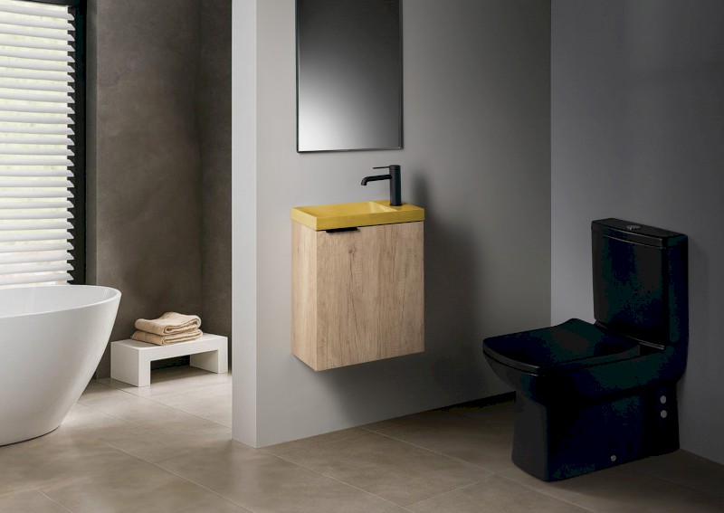 AGOS betonové umývátko 40x22cm, levé/pravé, žlutá pololesk AS40022